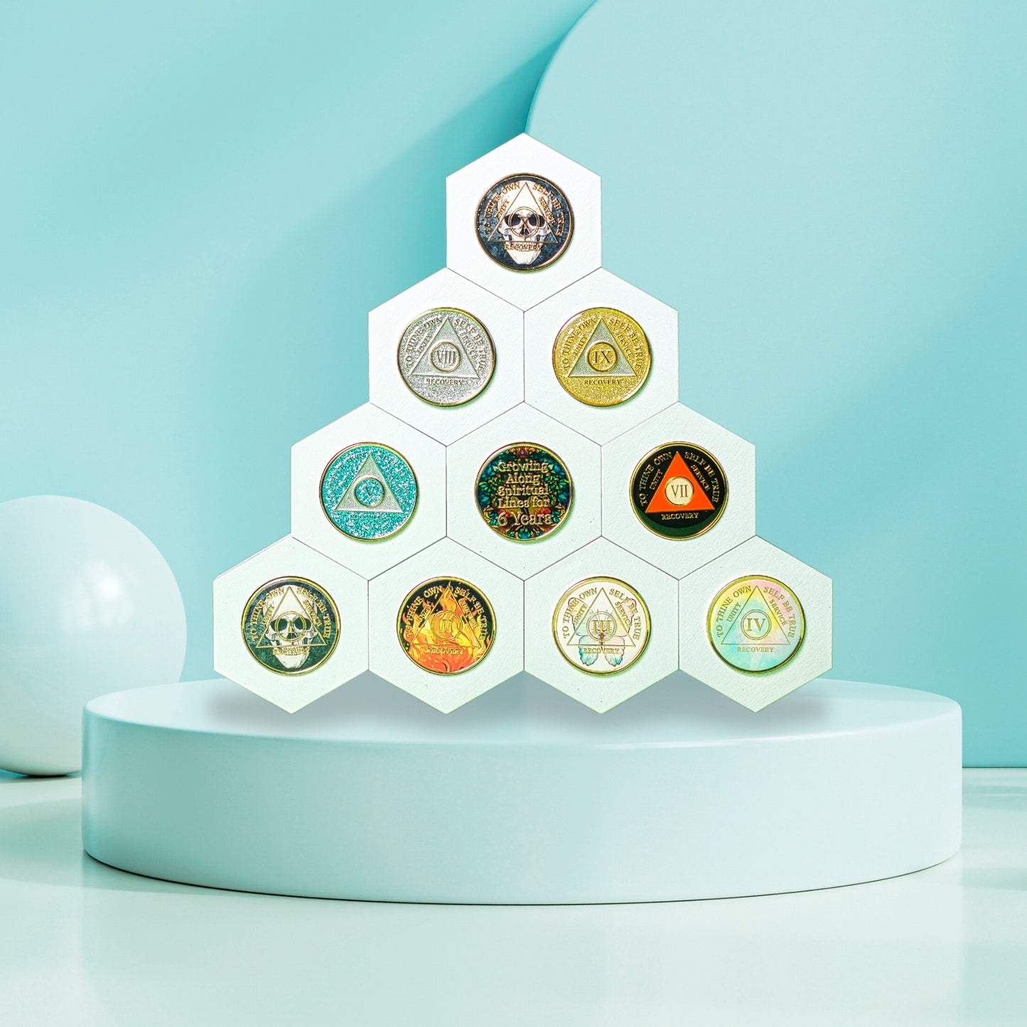 📌 Display Only — The Catch-Up Collection (Bundle of 20 Recovery Time Links) - Sobriety Chip Displays