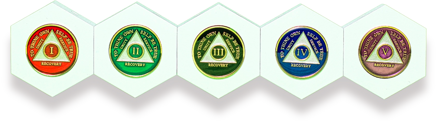 The Catch-Up Collection (Bundle of 5 Recovery Links) - Sobriety Chip Displays